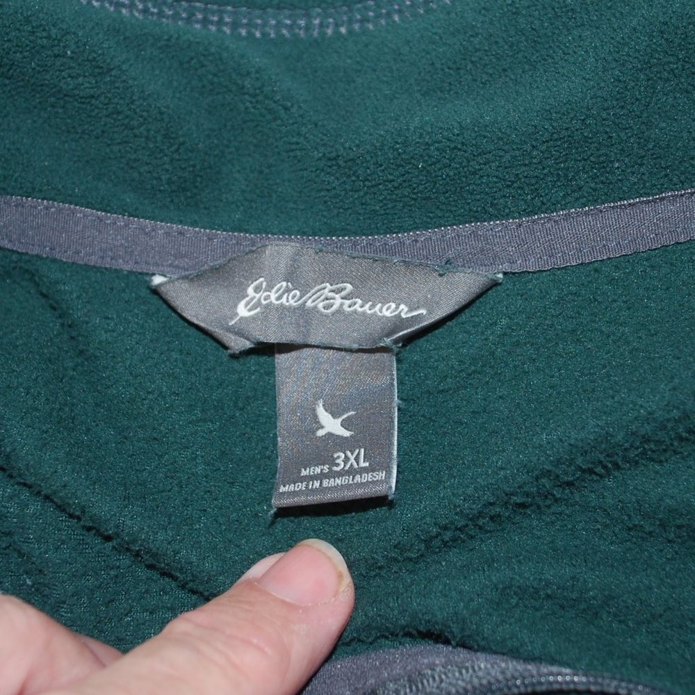 Eddie Bauer Fleece 1/4 Zip Pullover Green 3XL Big and Tall Very Good Condition